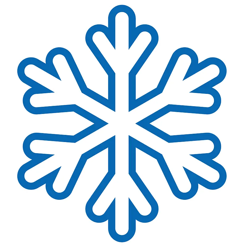 Grafische Zeichnung einer Schneeflocke.