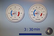 -60 Grad in der Vorkammer, -110 Grad in der Hauptkammer