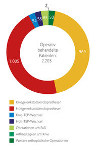 Leistungszahlen der Klinik für Orthopädie und Traumatologie